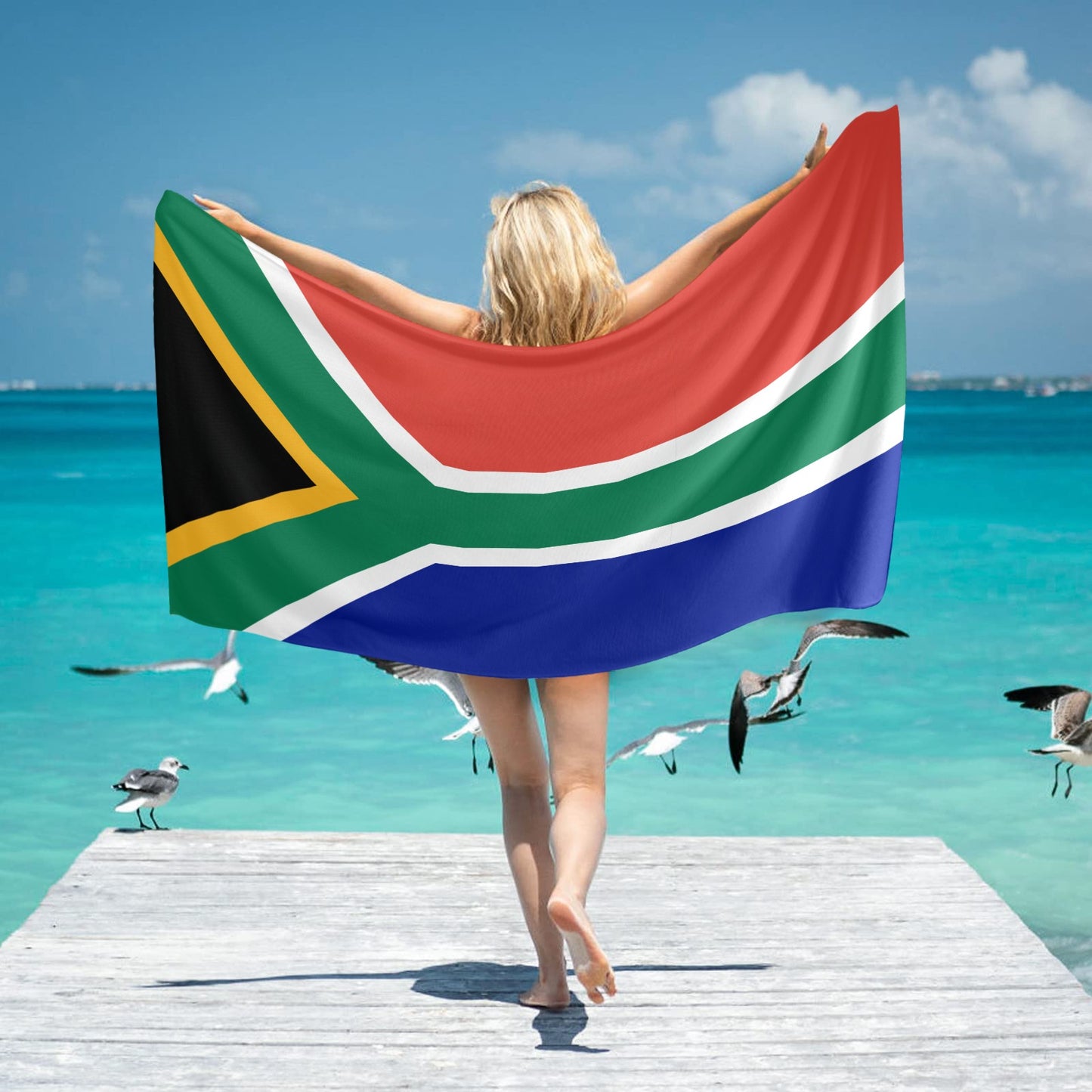South Africa Flag Beach Towel 31"x71" (Made in USA)