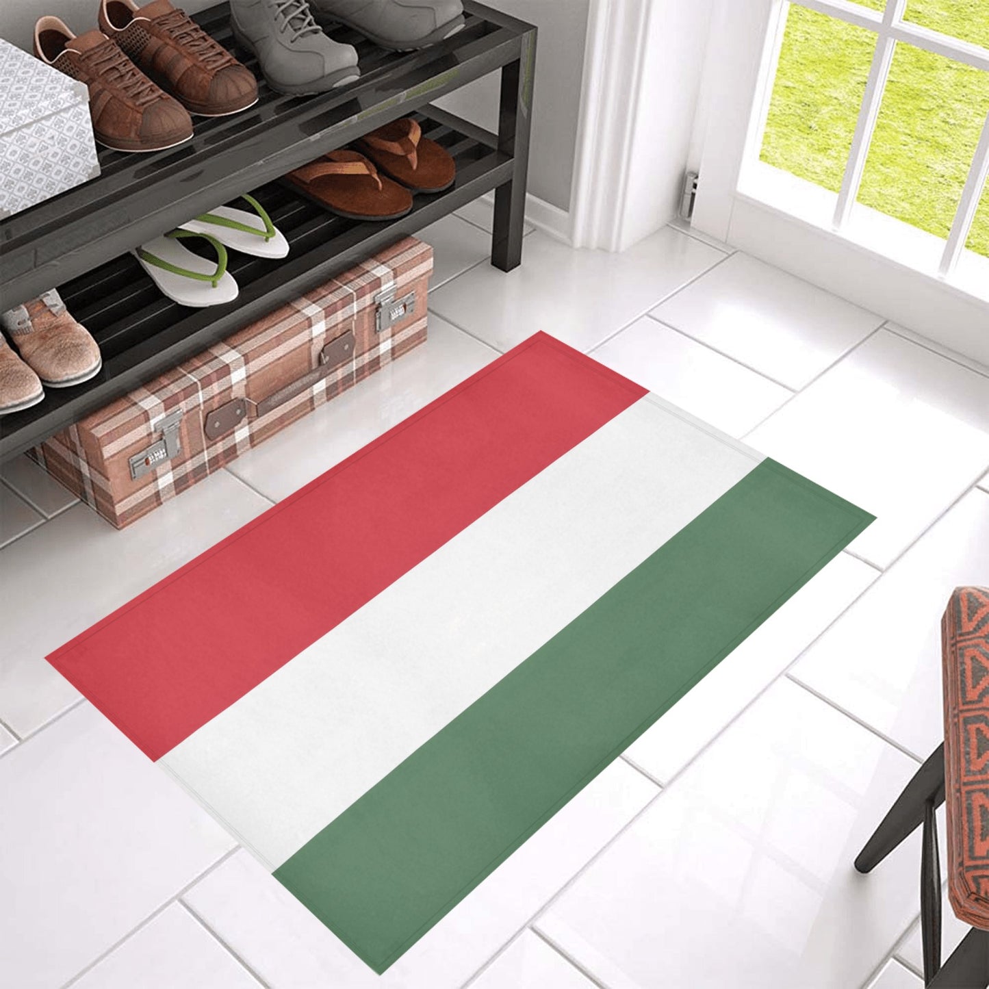 Hungary Flag Inspired Doormat 30" x 18" (Sponge Material)
