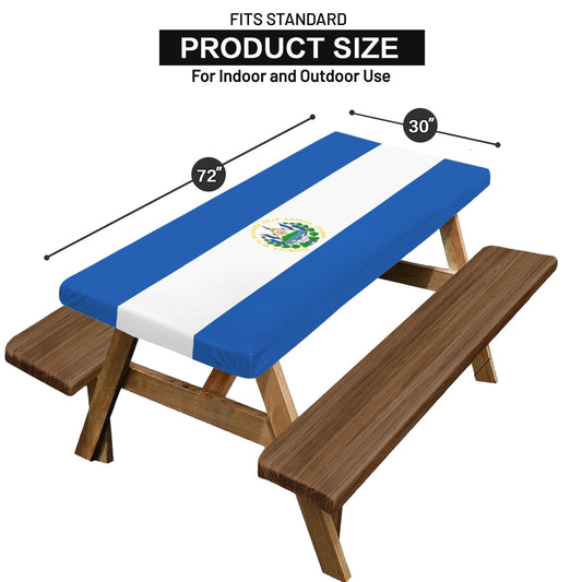 El Salvador Flag Picnic Table Cover (72" x 30") (Made in the USA)