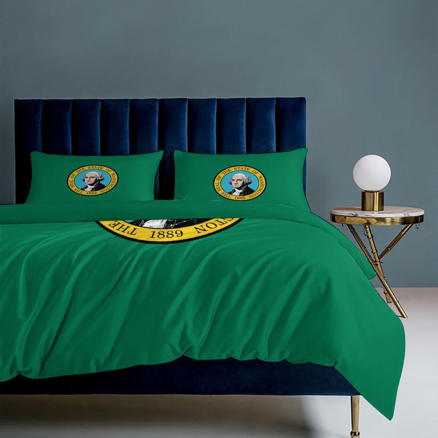 Washington Flag Inspired 3-Piece Bedding Set (1 Duvet Cover + 2 Pillow Shams) – 102"×90"