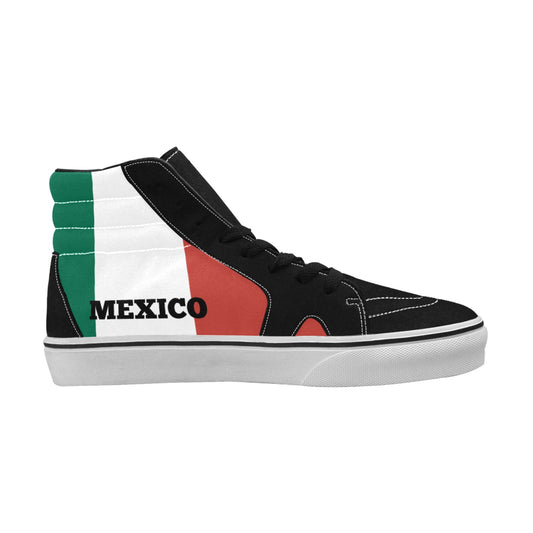 Mexico Flag Inspired Men's High Top Canvas Shoes