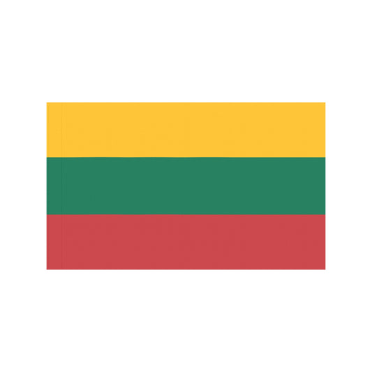 Lithuanian flag with horizontal stripes by Luv My Flag.