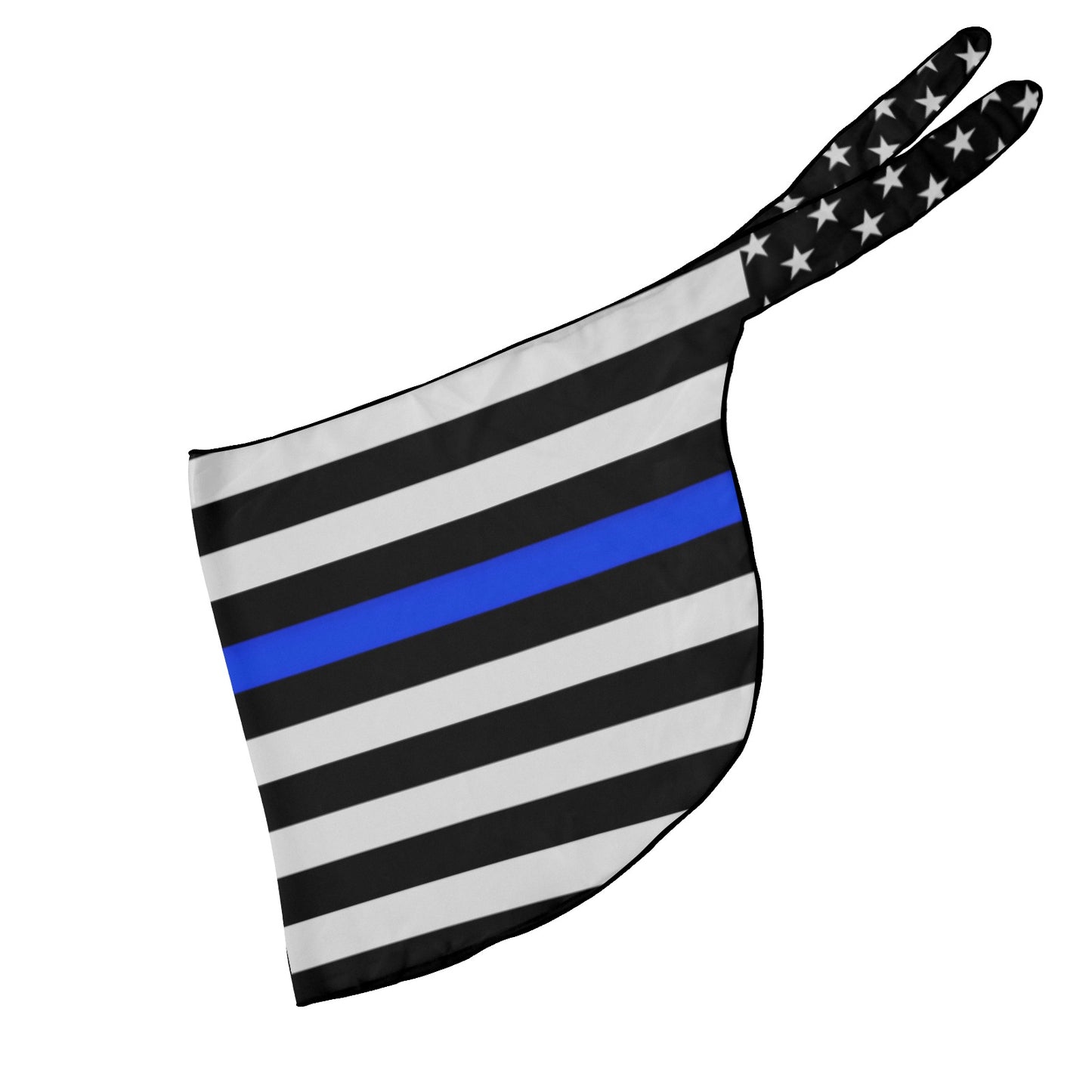 Black and white flag with blue line, Luv My Flag.