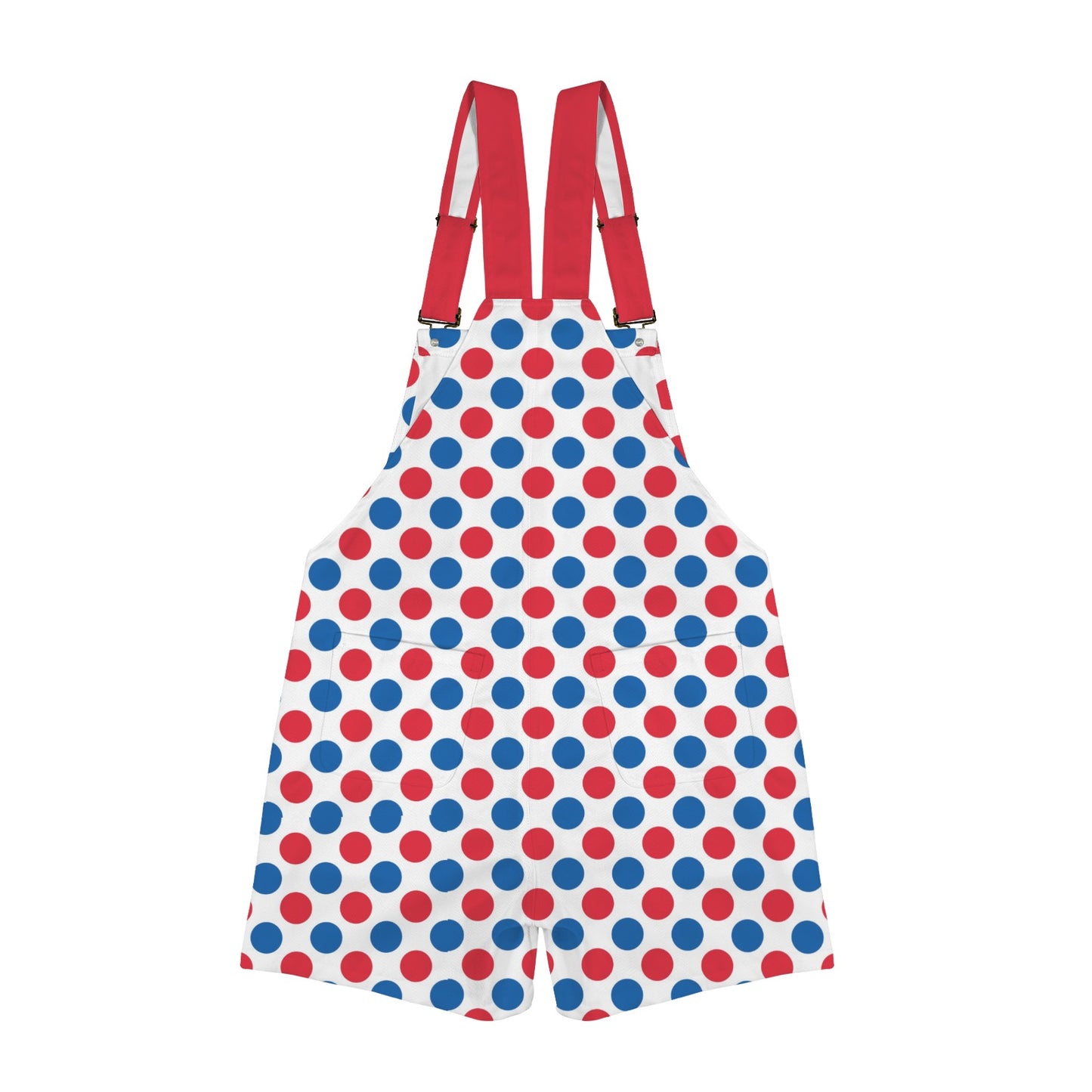 USA/American Flag Inspired Polka Dot Pattern Unisex Suspender Overalls
