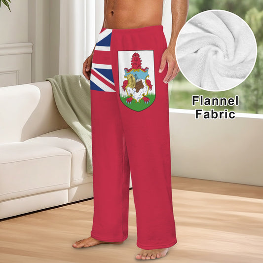 Bermuda Flag Inspired Men's Flannel Pajama Trousers Printed in the USA