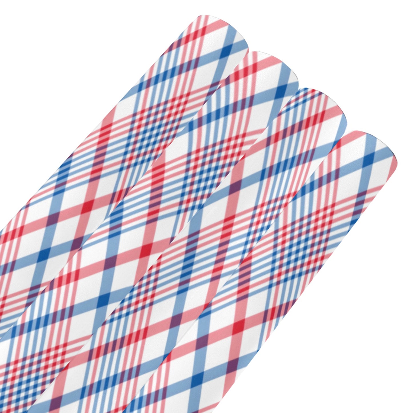 USA/American Flag Inspired Plaid Pattern Custom Gift Wrapping Paper 58"x 22.5" (4 Rolls)