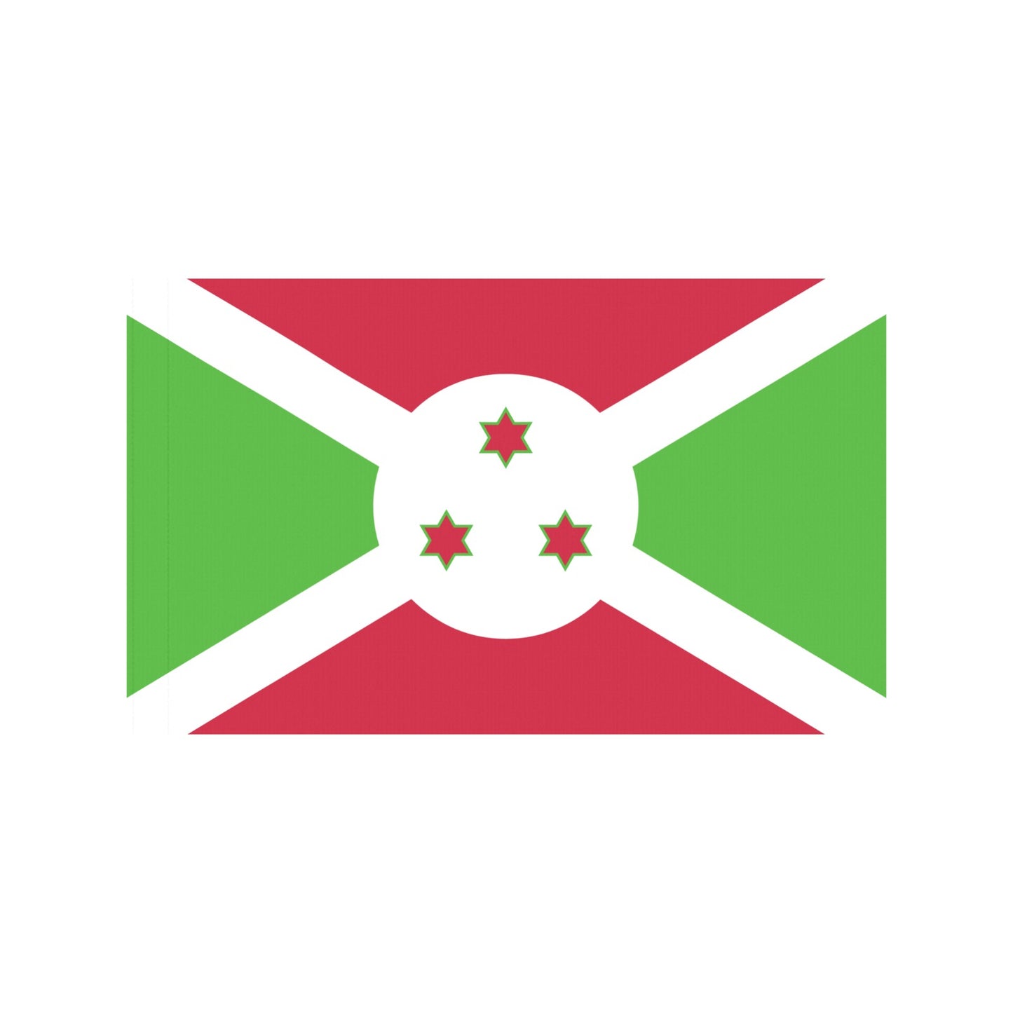 Luv My Flag's Burundi flag, red, green, white, stars.