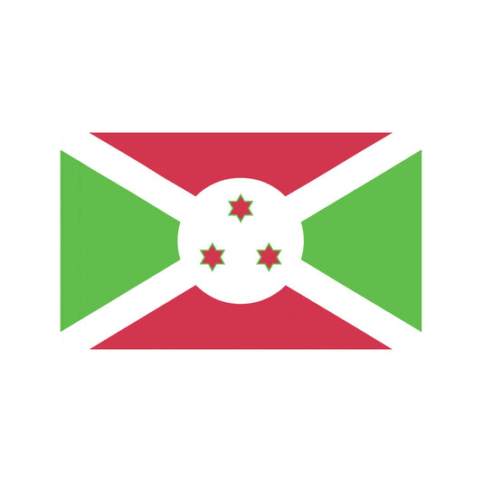 Luv My Flag's Burundi flag, red, green, white, stars.