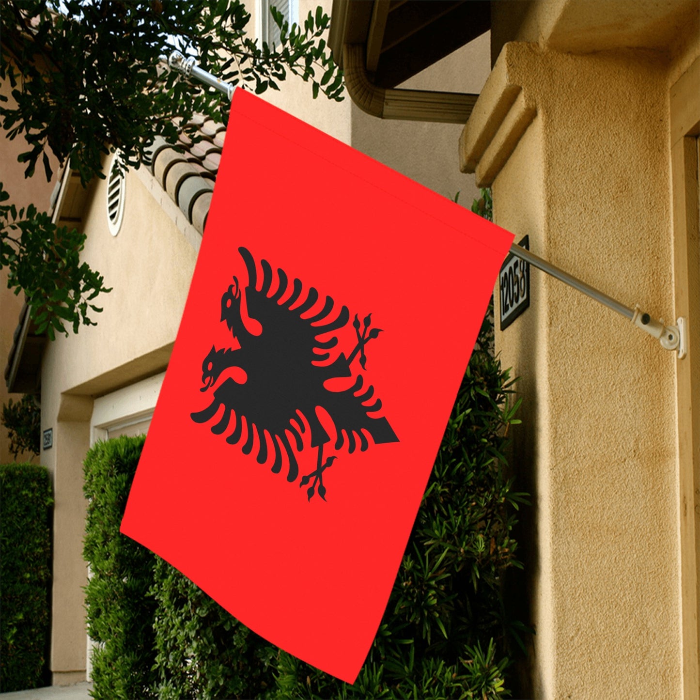 Red double-headed eagle flag by Luv My Flag.