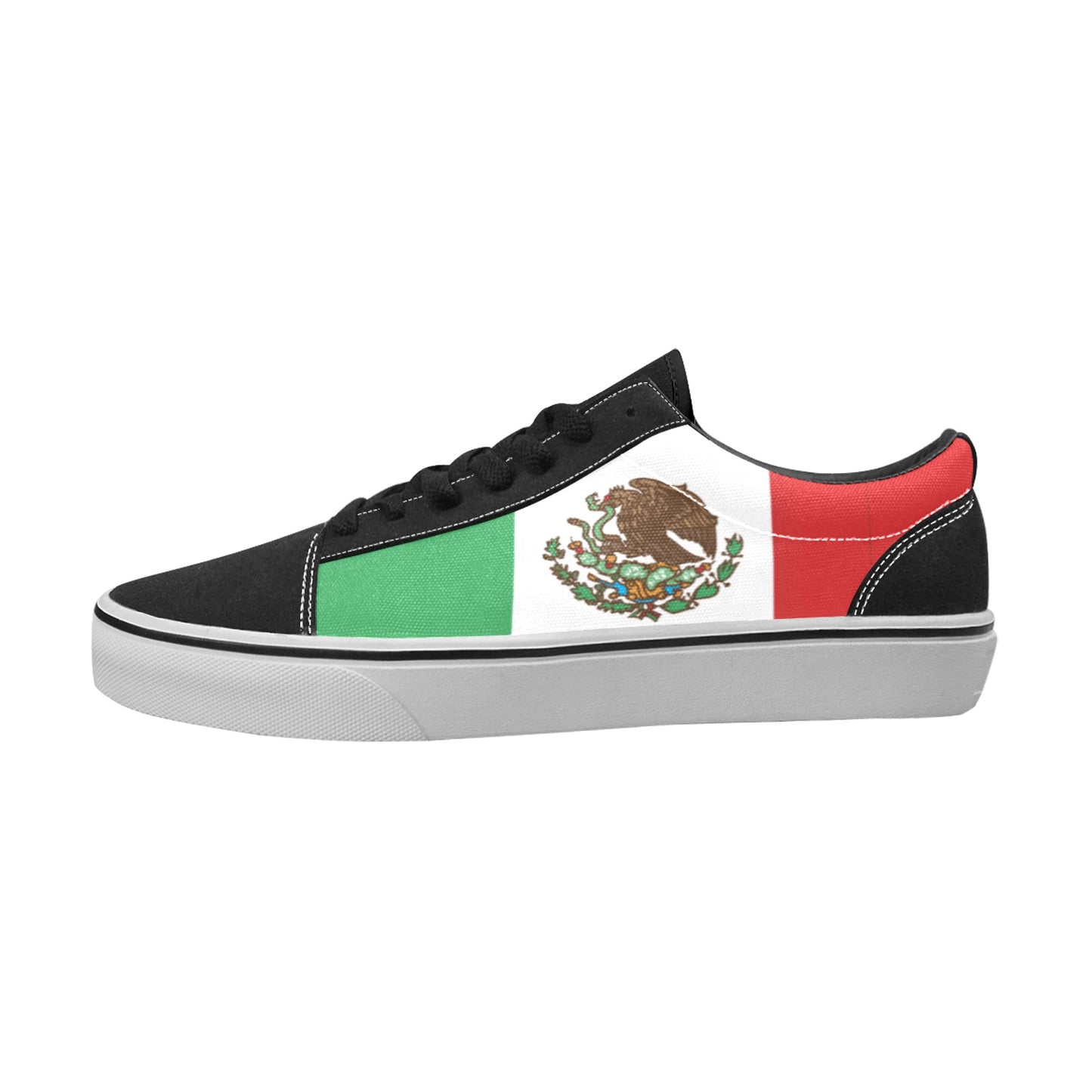 Mexico Flag Inspired Women's Lace-Up Canvas Shoes