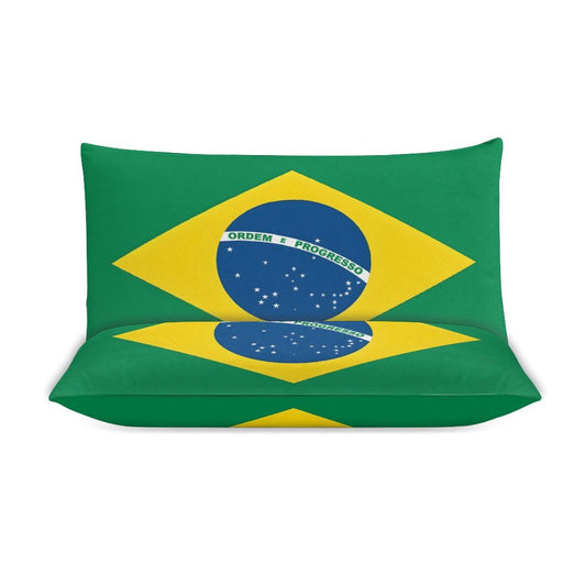 Brazil Flag Inspired 3-Piece Bedding Set (1 Duvet Cover + 2 Pillow Shams) – 102"×90"