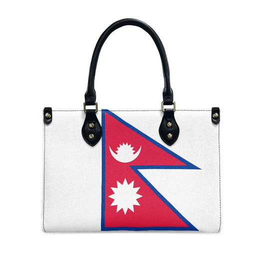 Luv My Flag handbag featuring bold Nepal flag design.