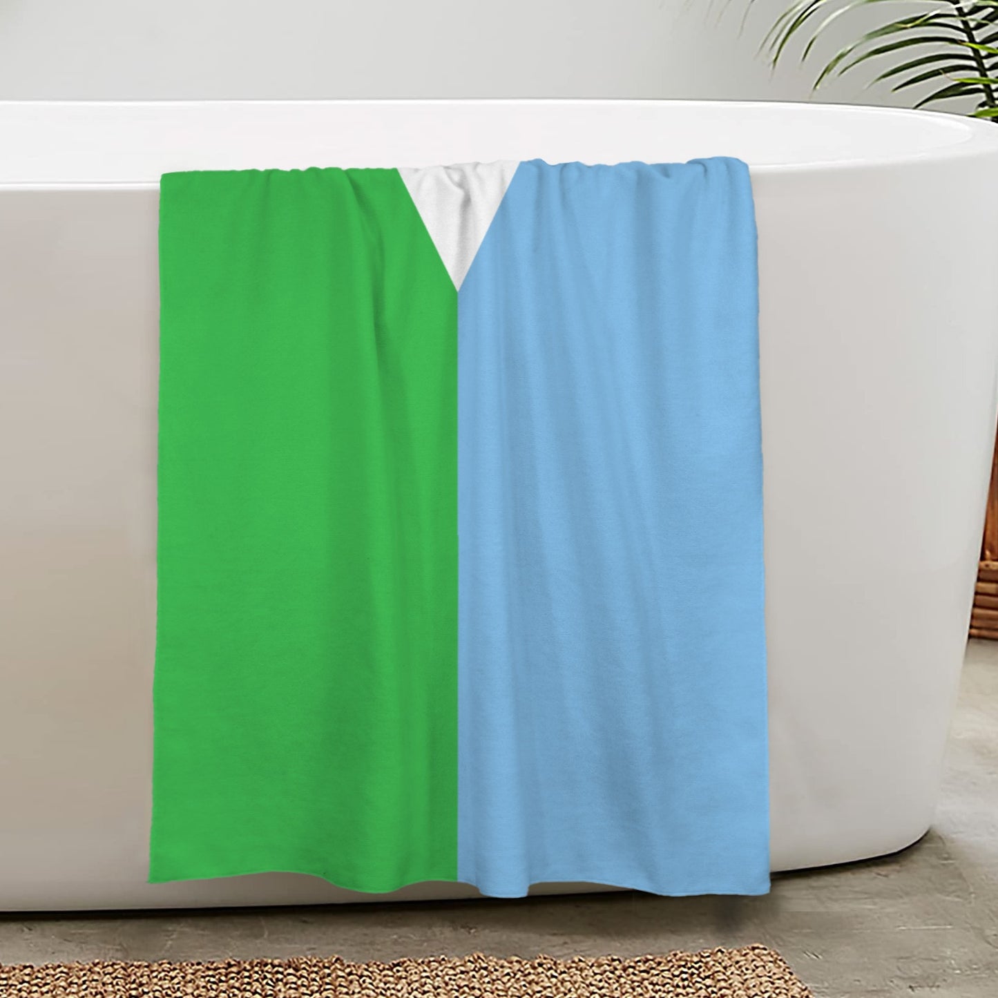 Djibouti Flag Inspired Custom Bath Towel 29"x58"(Made in USA)