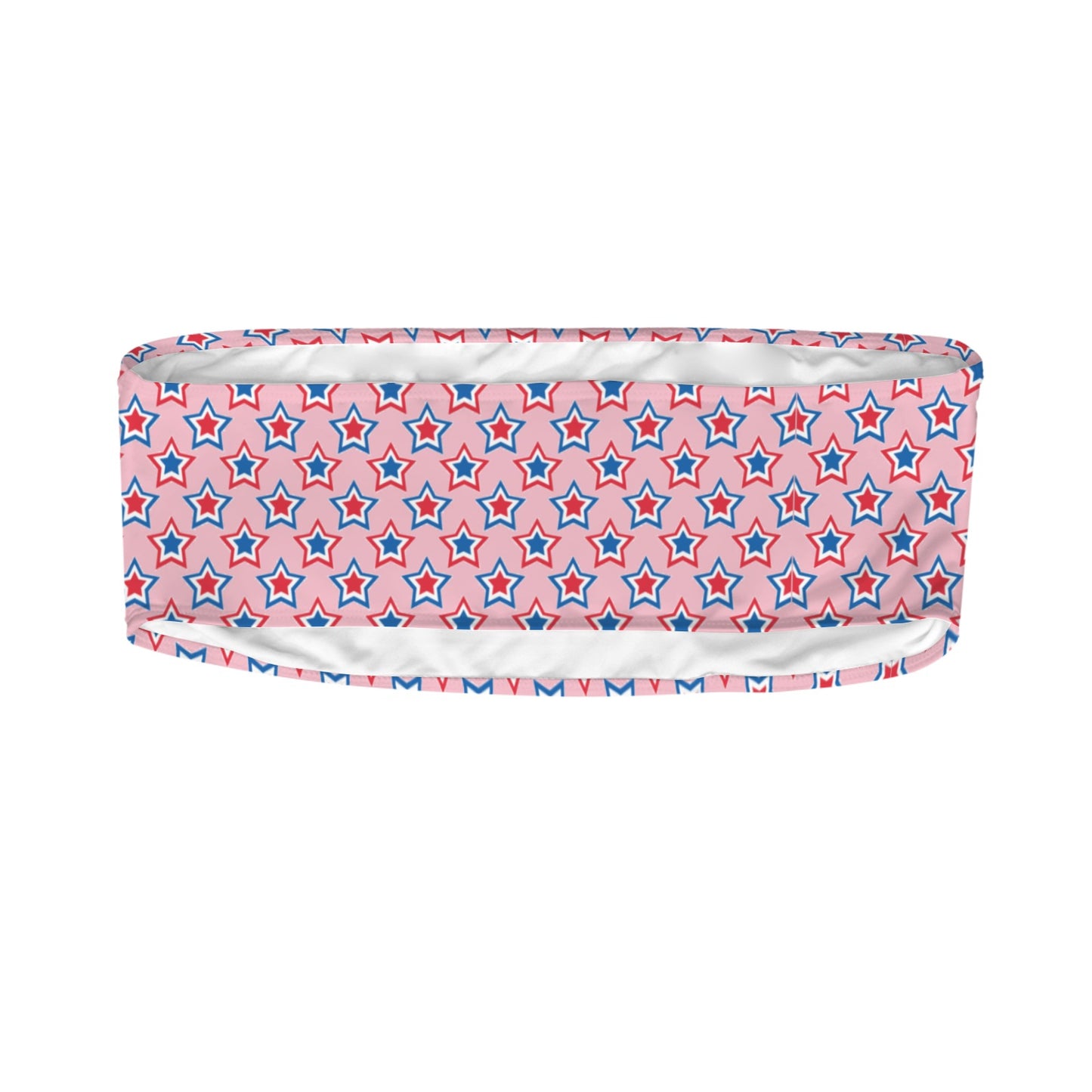 USA/American Flag Inspired Red, White & Blue Stars Pattern Chest Wrap Bikini Top (Model S36)
