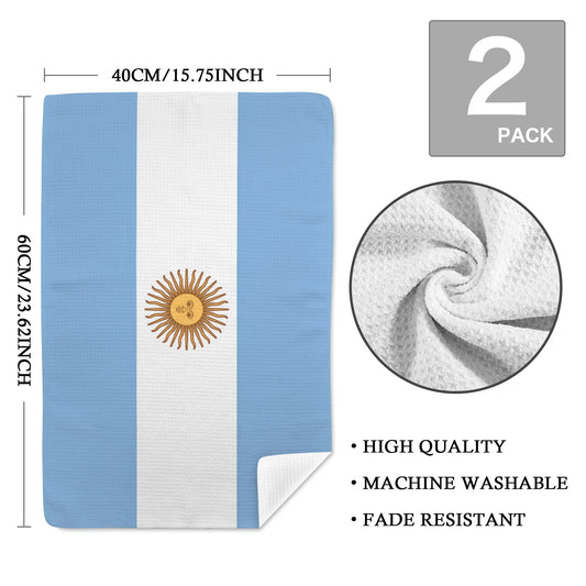 Argentina Flag Inspired Kitchen Towel 40X60cm (Pack of 2) (Made in the USA)