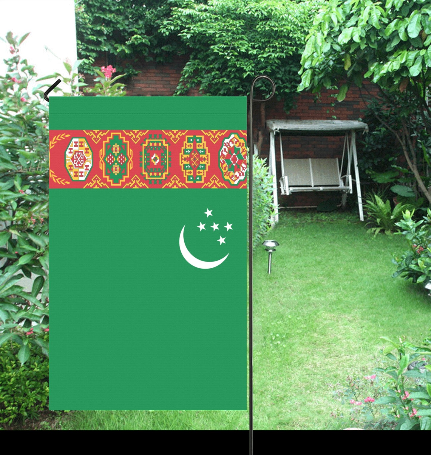 Garden flag with Turkmenistan design by Luv My Flag.