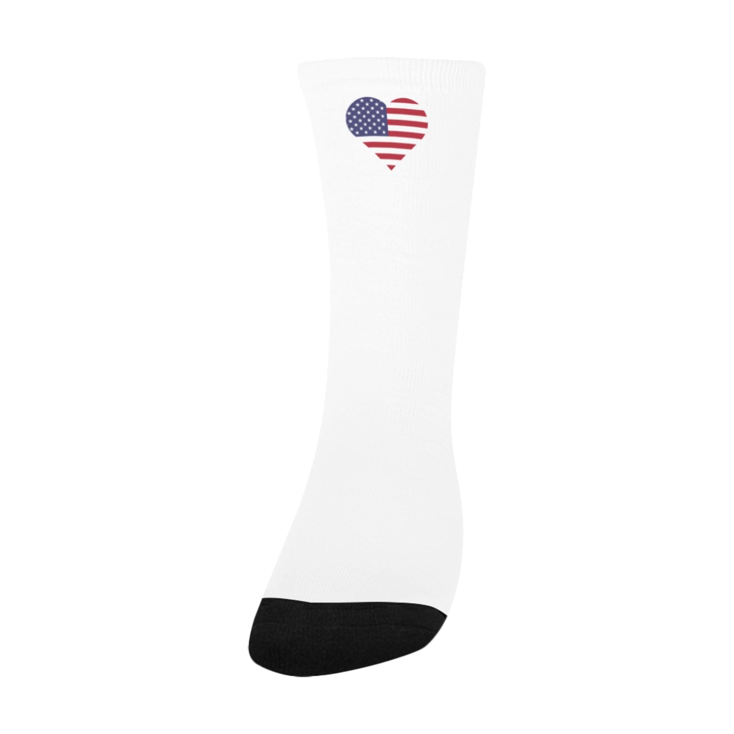 USA/American Flag Inspired Heart Kid's Custom Socks (Made in the USA)