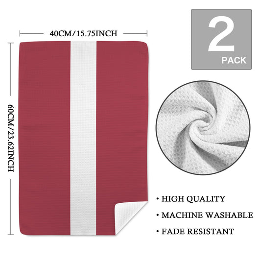 Latvia Flag Inspired Kitchen Towel 40X60cm (Pack of 2) | Printed In the USA