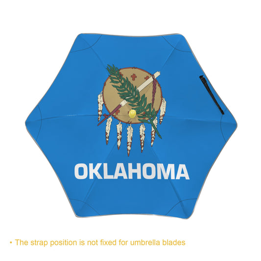 Oklahoma Flag Inspired Kids Safe Round Corner Umbrella