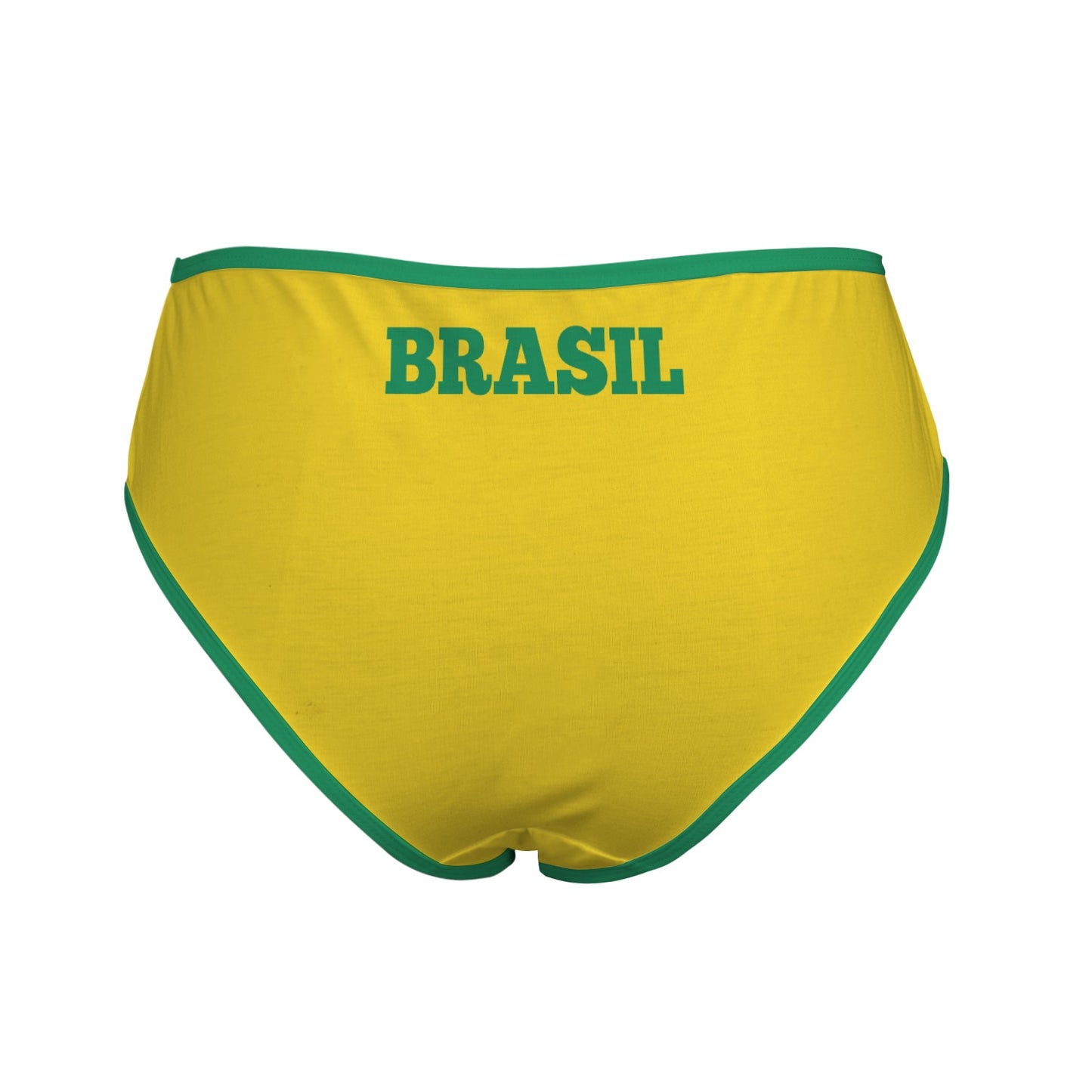 Brazil Flag Inspired Women's High Waisted Brief