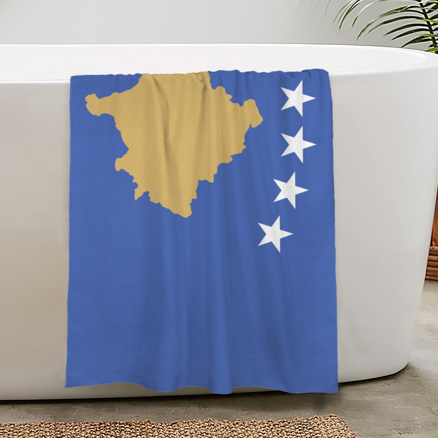 Kosovo Flag Inspired Custom Bath Towel 29"x58"(Made in USA)