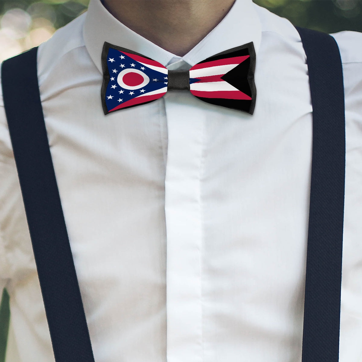 Ohio Flag Inspired Bow Tie – Stand Out Sharp and Catch Every Eye