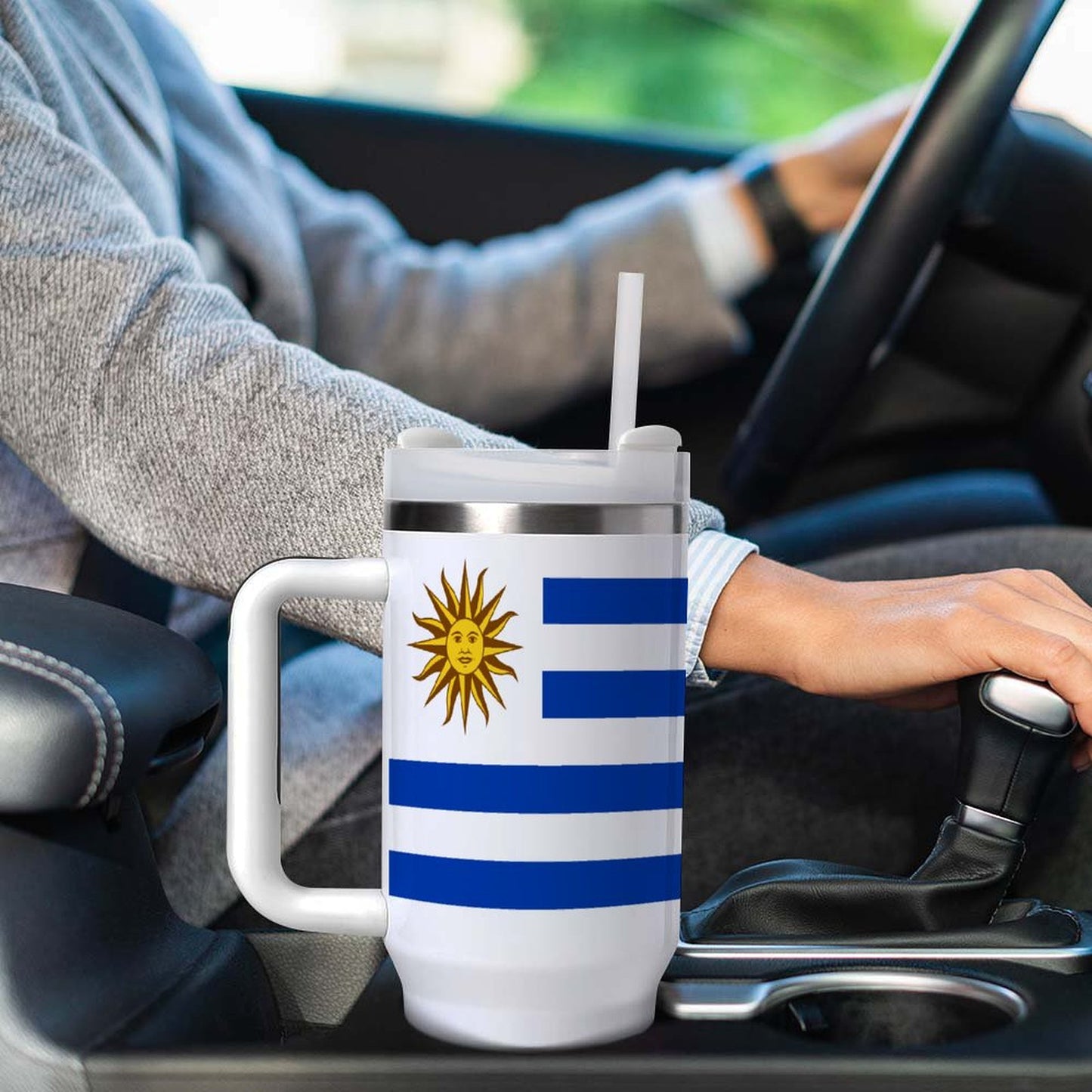 Uruguay Flag Design 40 oz Stainless Steel Tumbler - Made in USA