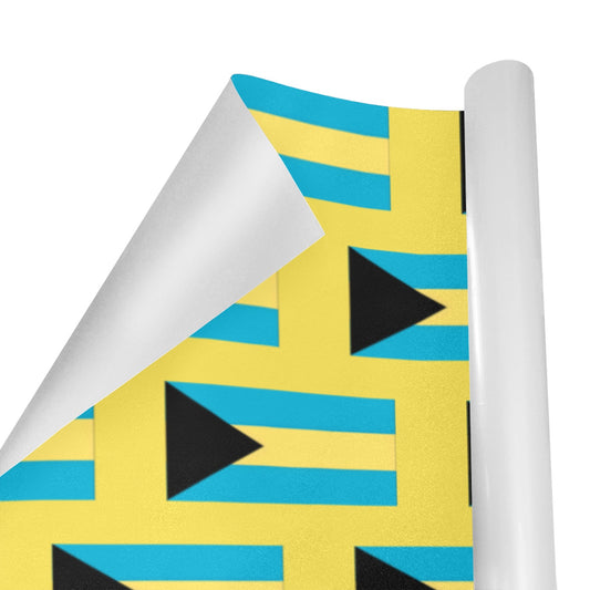 Bahamas Flag Inspired Custom Gift Wrapping Paper 58"x 22.5" (4 Rolls)