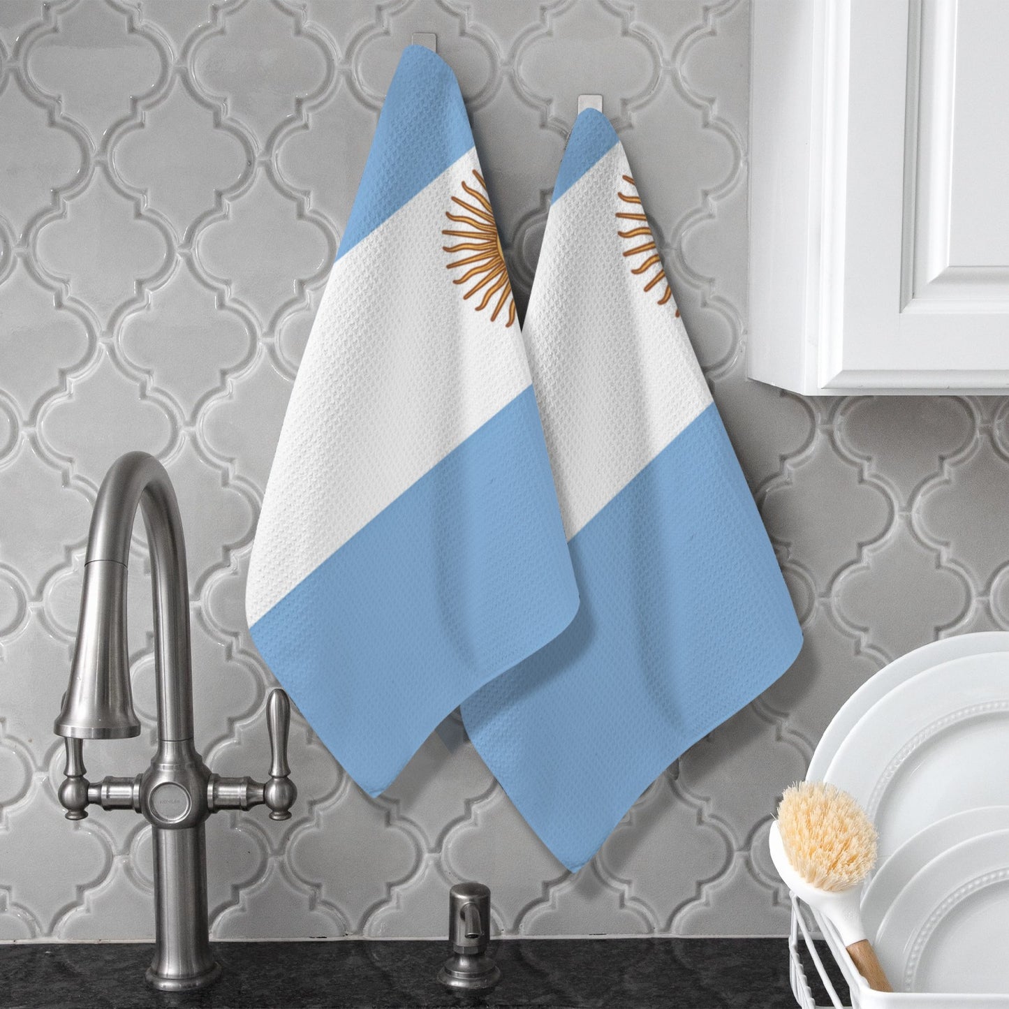 Argentina Flag Inspired Kitchen Towel 40X60cm (Pack of 2) (Made in the USA)