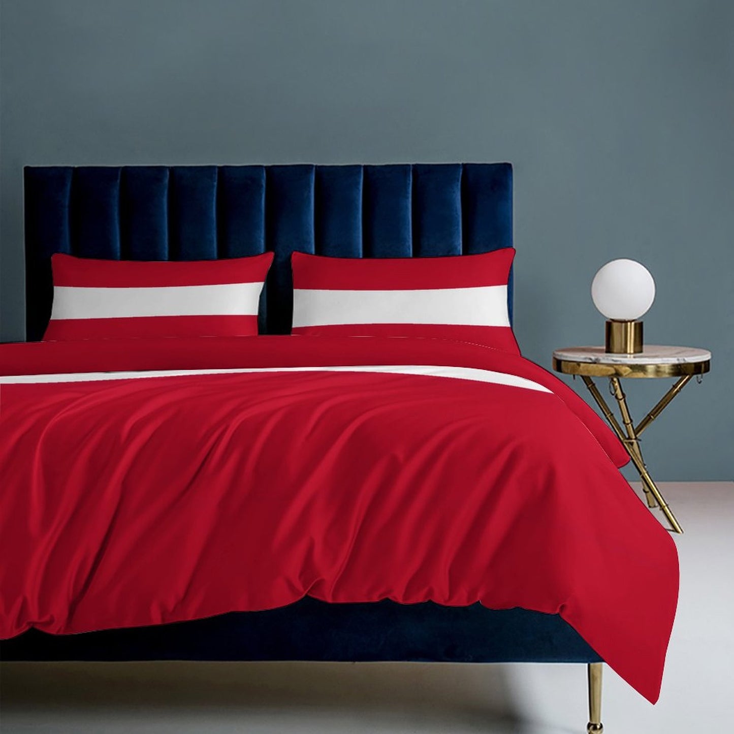 Austria Flag Inspired 3-Piece Bedding Set (1 Duvet Cover + 2 Pillow Shams) – 102"×90"