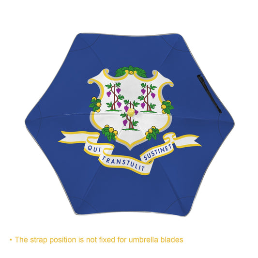 Connecticut Flag Inspired Kids Safe Round Corner Umbrella