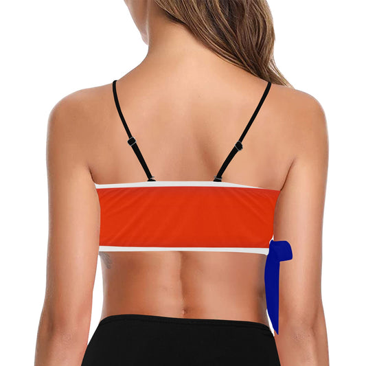 Costa Rica Flag Inspired Knot Side Bikini Top