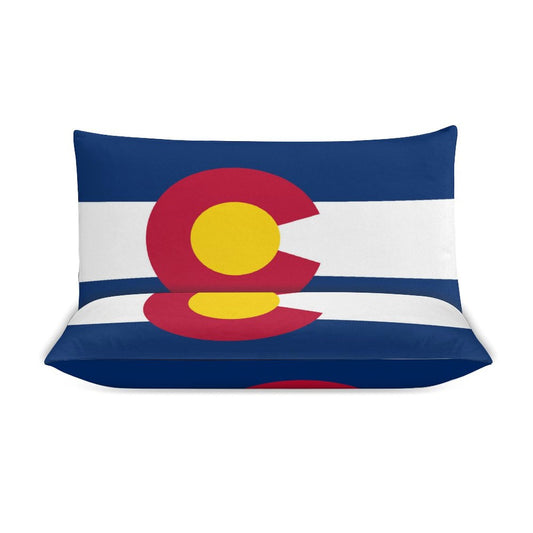 Colorado Flag Inspired 3-Piece Bedding Set (1 Duvet Cover + 2 Pillow Shams) – 102"×90"