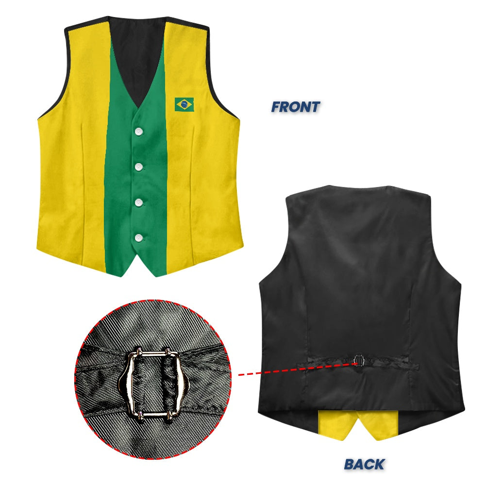 Brazil Flag Suit vest jacket