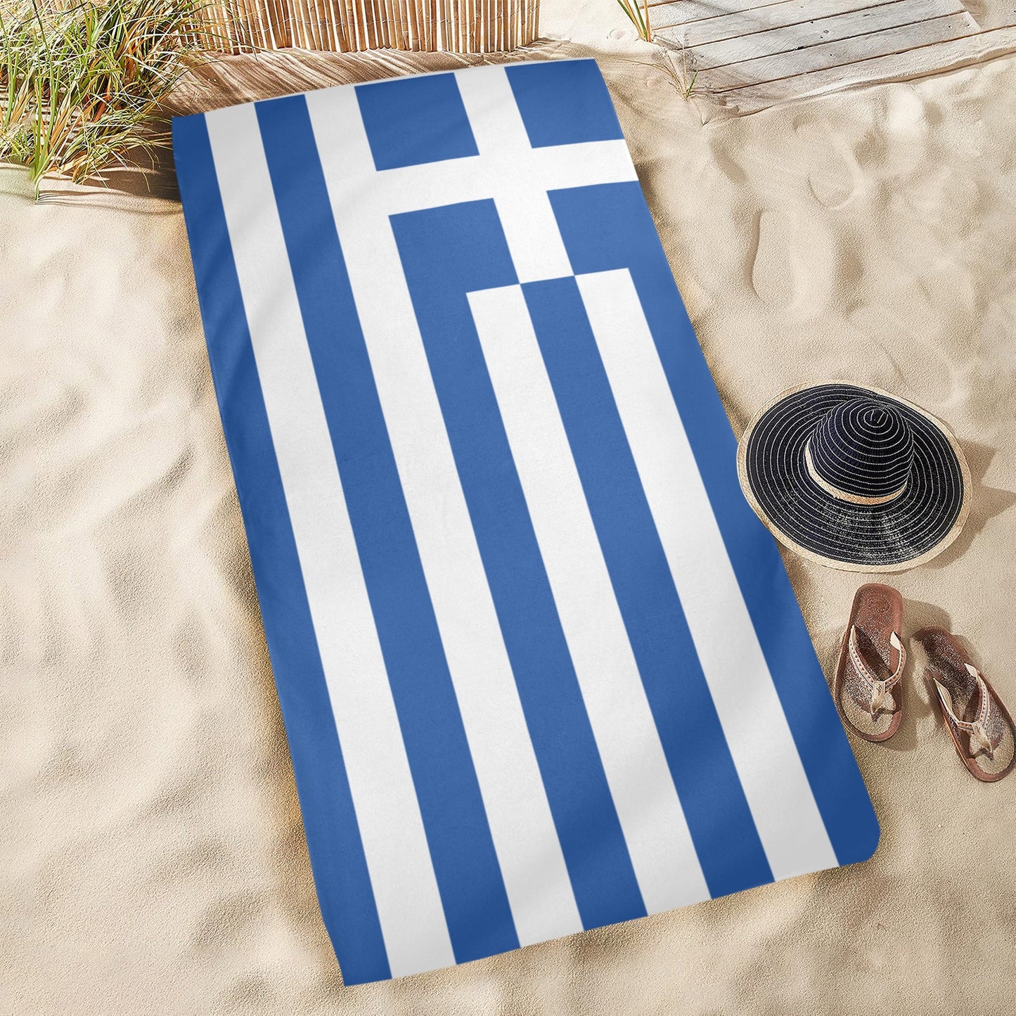 Greece Flag Beach Towel 31"x71" (Made in USA)
