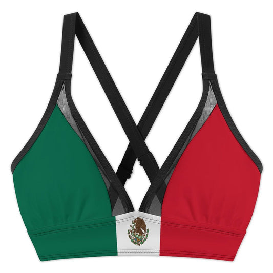 Mexico Flag Inspired Women's Mesh Drawstring Skirt and Swimsuit Set