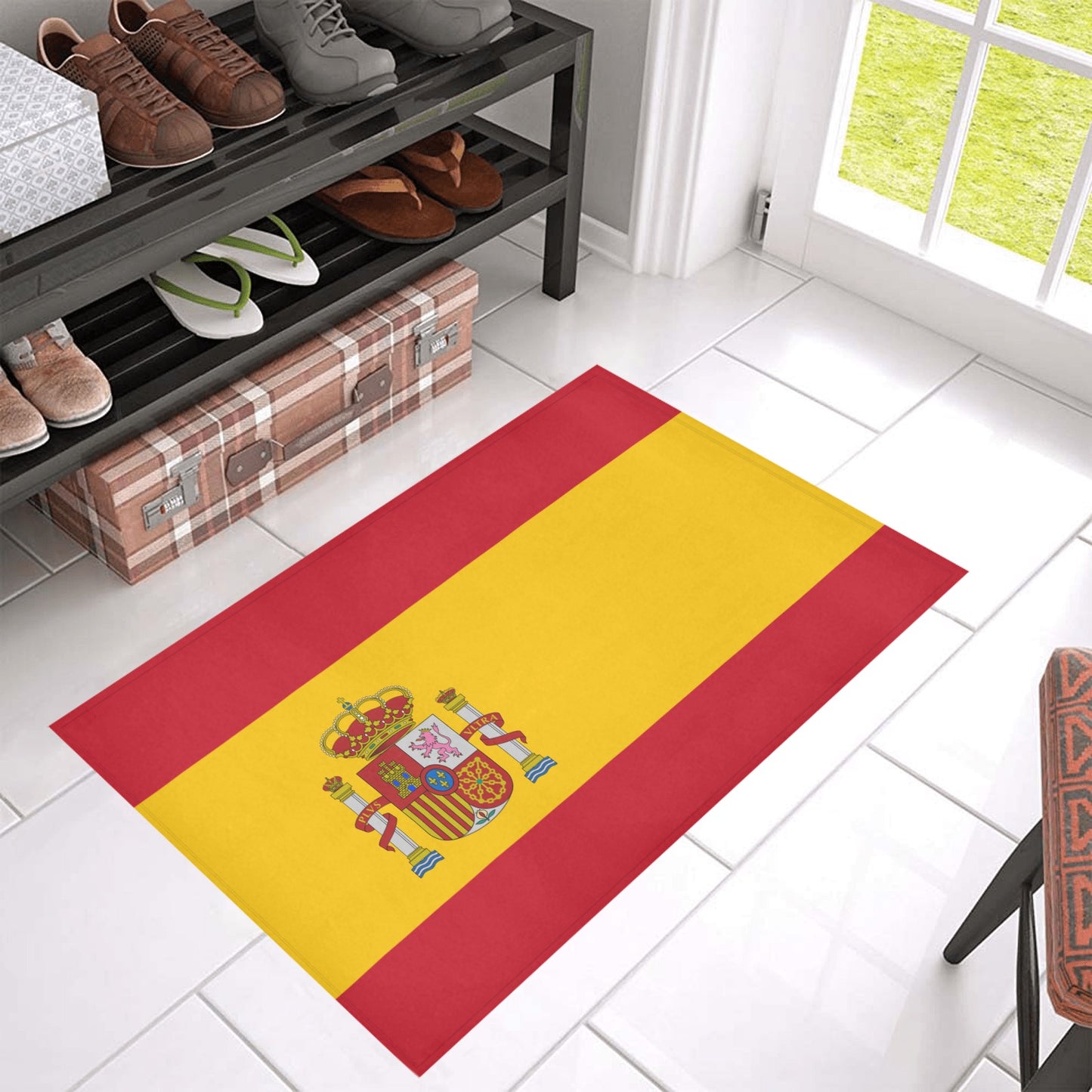 Spain Flag Inspired Doormat 30" x 18" (Sponge Material)