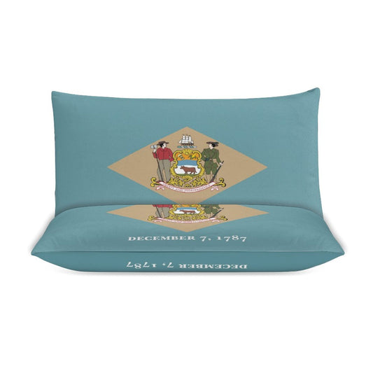 Delaware Flag Inspired 3-Piece Bedding Set (1 Duvet Cover + 2 Pillow Shams) – 102"×90"