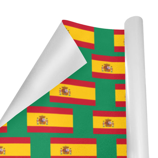 Spain Flag Inspired Custom Gift Wrapping Paper 58"x 22.5" (4 Rolls)