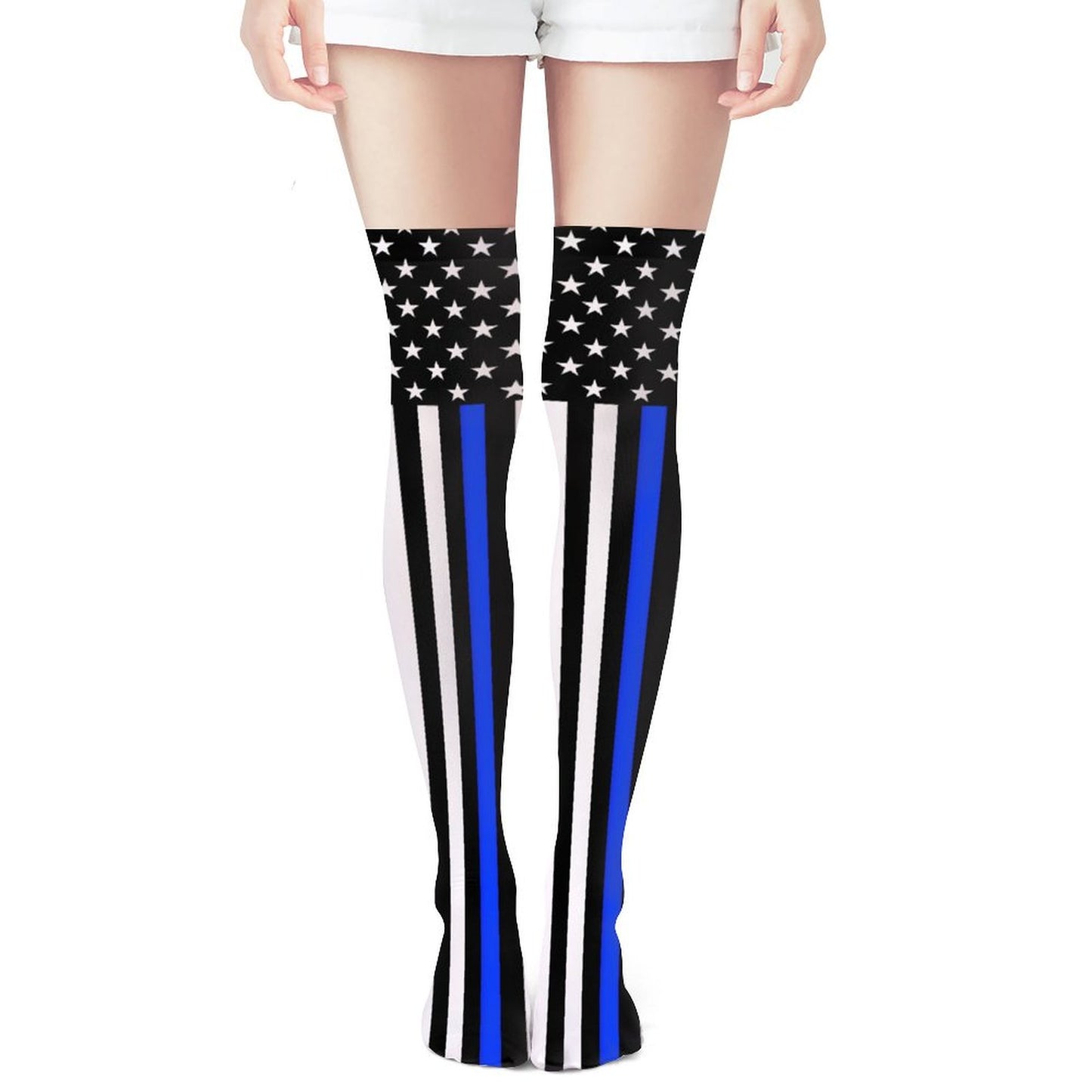 Thin Blue Line Flag Trendy Stockings(Long)