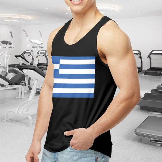 Greece Flag Men's Tank Top (Front Printing) | Ships from USA