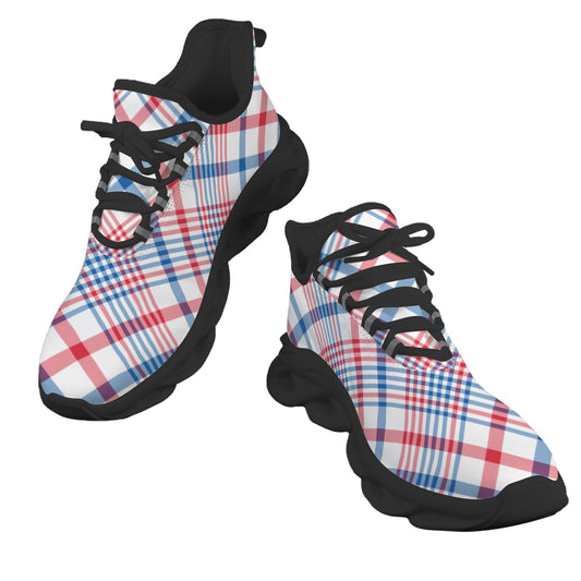 USA/American Flag Inspired Plaid Pattern Men's Twisted Sole Sneakers