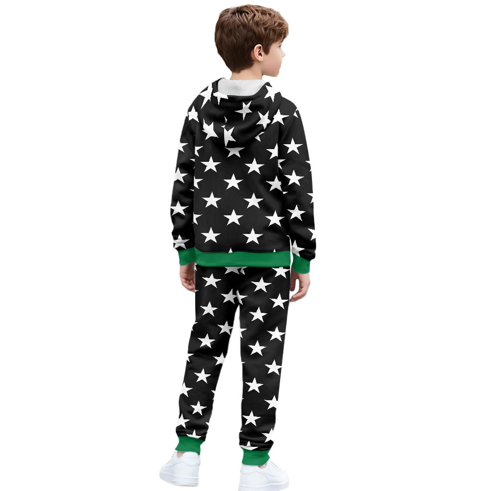 Thin Green Line Flag Inspired Unisex Kid's Zippered Sportswear Suit
