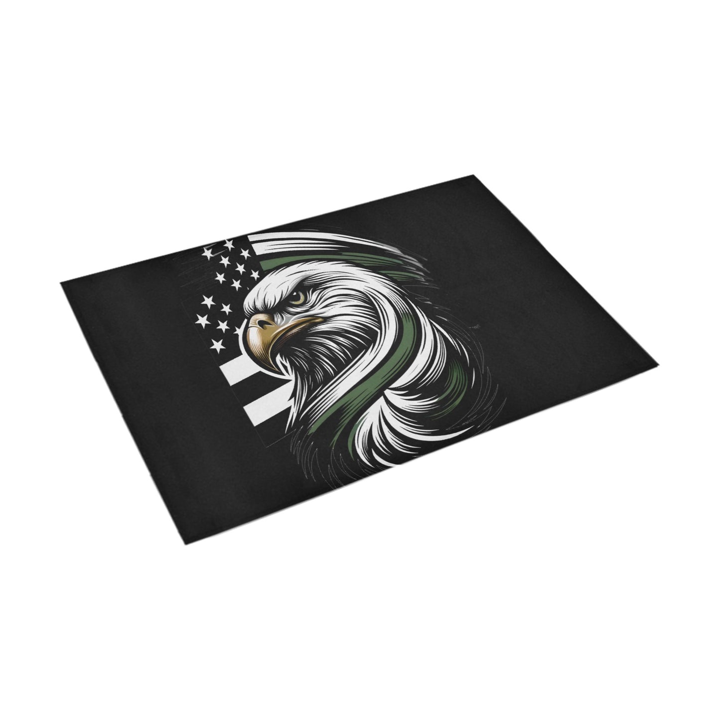 Thin Green Line Flag Inspired Eagle Doormat 30" x 18" (Sponge Material)