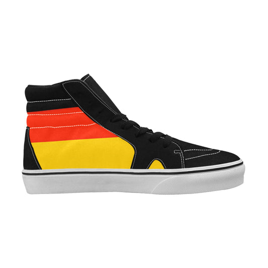 Germany Flag Inspired Women's High Top Canvas Shoes