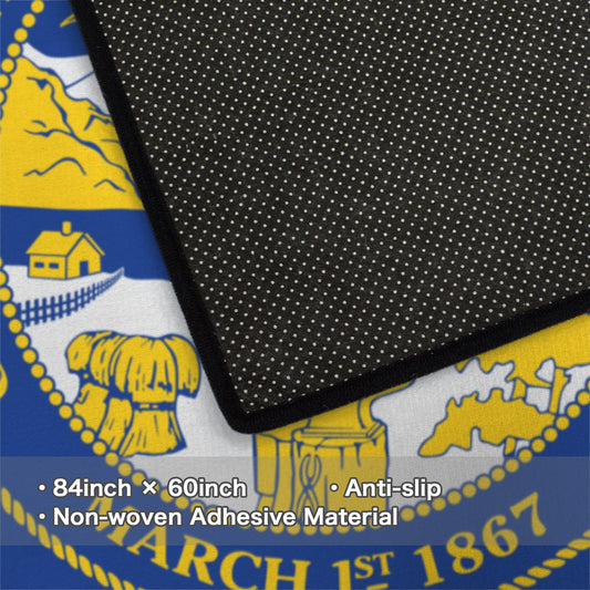 Nebraska Flag Inspired 84x60 Inch Area Rug with Black Binding (Made in the USA)