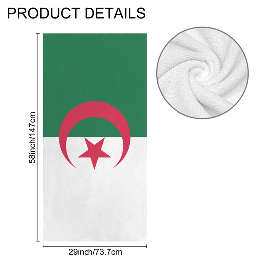 Algeria Flag Inspired Custom Bath Towel 29"x58"(Made in USA)