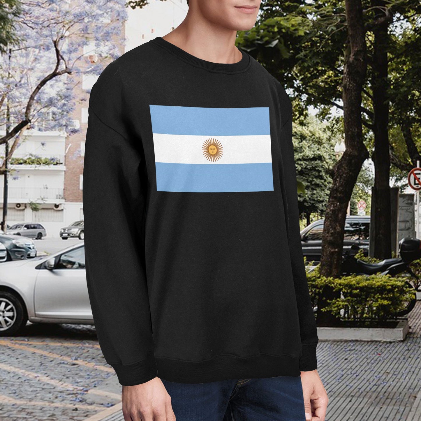 Argentina Flag Unisex Fleece Sweatshirt (Made in the USA)