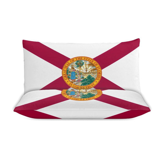 Florida Flag Inspired 3-Piece Bedding Set (1 Duvet Cover + 2 Pillow Shams) – 102"×90"