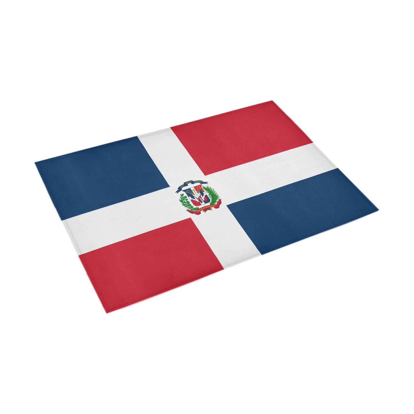Dominican Republic Flag Inspired Doormat 30" x 18" (Sponge Material)